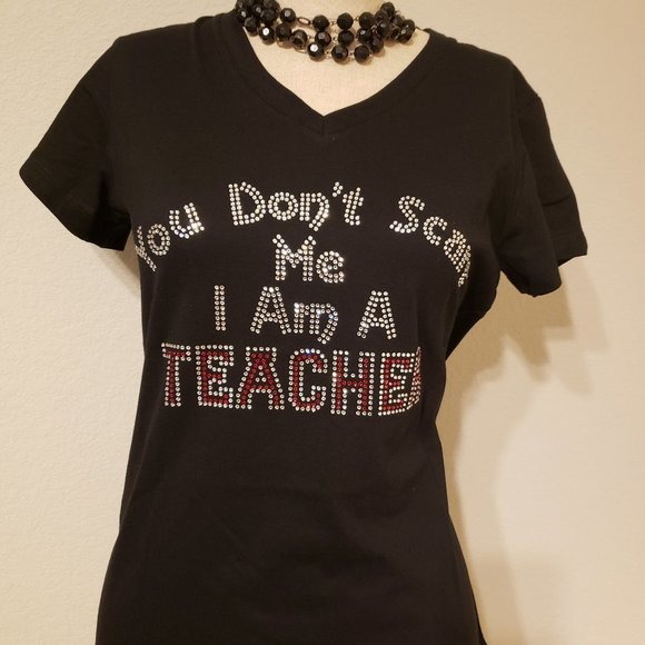 handmade Tops - Teacher Rhinestone Women Shirt -> Teacher Rhinestone Women Shirt